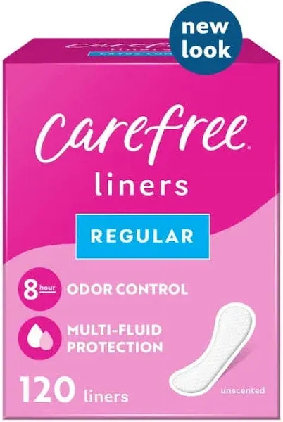 Carefree Acti- Fresh Body Shaped Regular Unscented Panty Liners