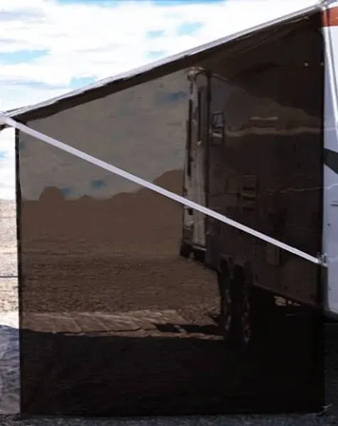  RV Awning Side Shade 9&#039;X7&#039; - Mesh Screen Sunshade Complete Kits 9&#039; x 7&#039; Black