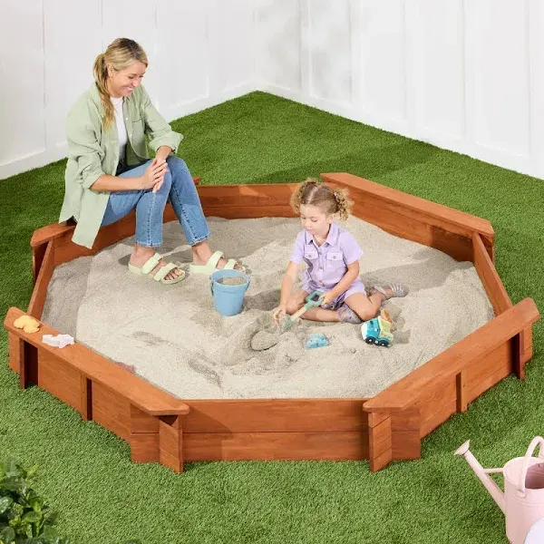 Best Choice Products Kid's Octagonal Wooden Outdoor Sandbox