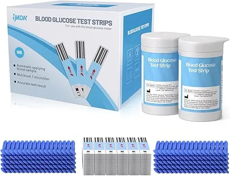 FoviFlxy IMDK GLU-T1 Blood Glucose Test Strips for use with IMDK Diabetes Sugar Testing Meter White