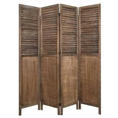 Proman Products Rancho Shutter 4 Panel Room Divider , Folding Screen, 