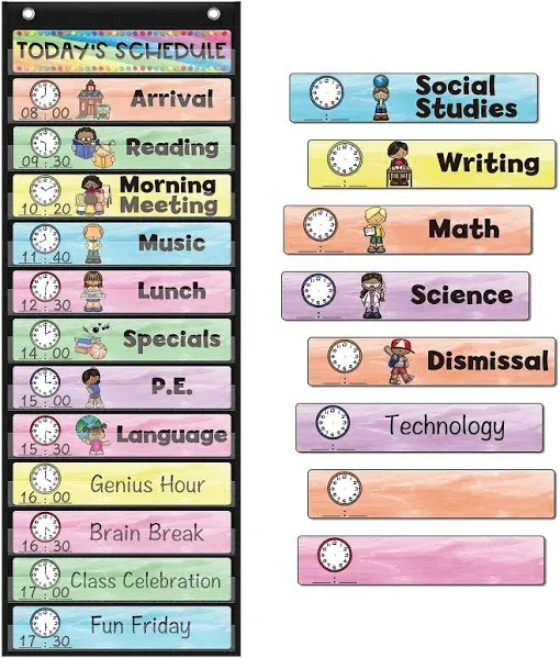 ABCxGOOD Daily Schedule Pocket Chart