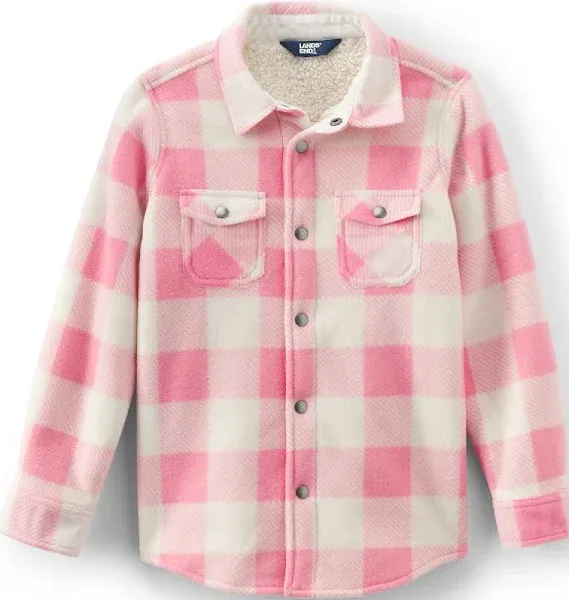 Lands' End Kids Sherpa Lined Flannel Shacket