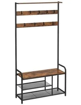 VASAGLE Entryway Coat Rack with Shoe Bench