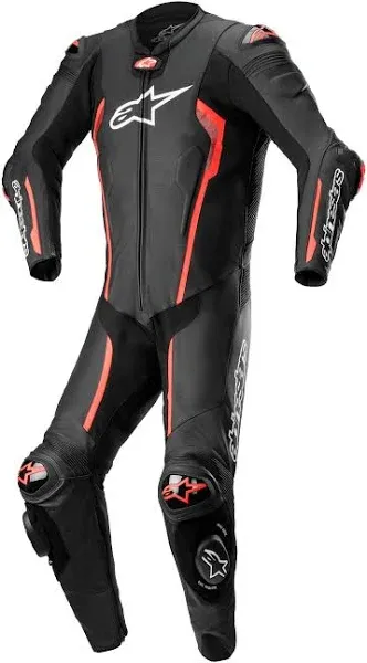 Alpinestars Missile V2 1-P Leather Suit Black Red Fluo