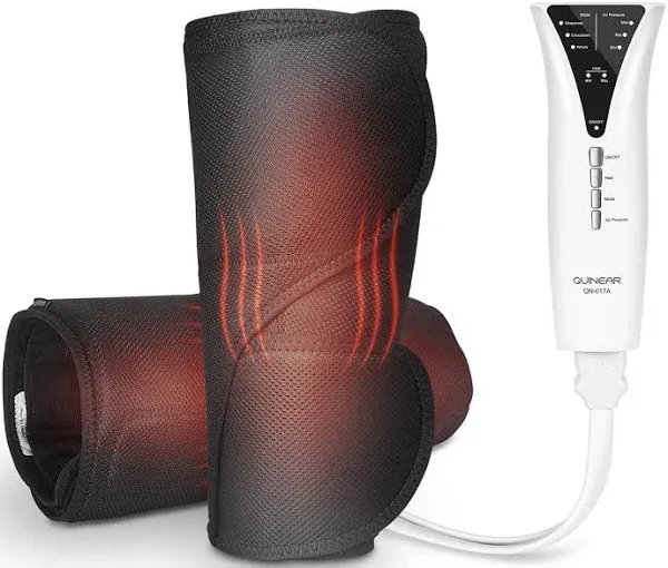 QUINEAR Leg Massager with Heat and Air Compression, Calf Massager with 3 Modes 3 Intensities 2 Heating for Circulation and Pain Relief