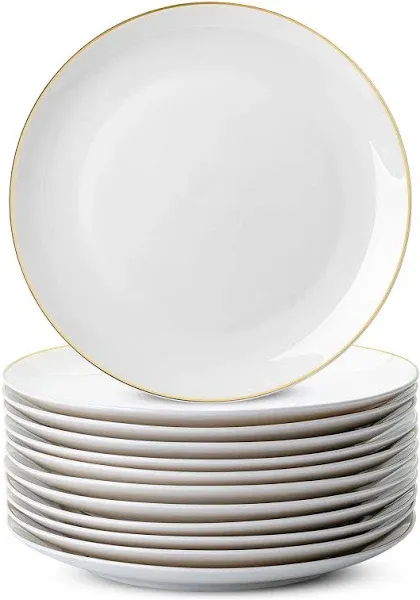 BTaT- White Porcelain Dinner Plates, Set of 12, 10.5&#034;, White Dishes, Porcelai...