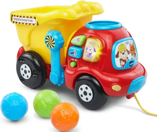 VTech Drop &amp; Go Dump Truck Yellow Explore  tools colors &amp; build fine motor skill