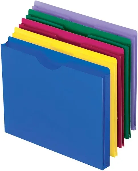 Pendaflex Expanding File Jackets Letter Poly Blue/Green/Pur<wbr/>ple/Red/Yellow