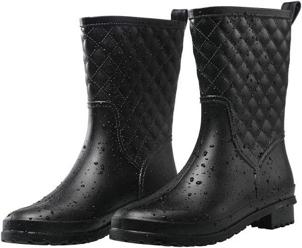 Women's Mid Calf Waterproof Rain Boots