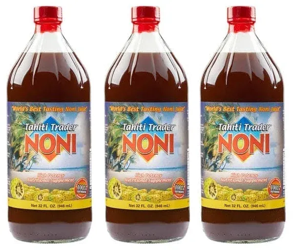 TAHITI TRADER (4-PK) Original High Potency Noni Juice - Pure Noni Fruit Juice...