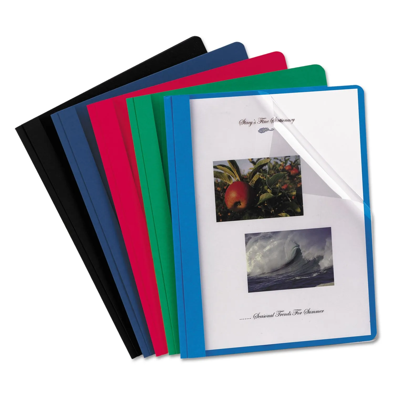 Clear Front Report Covers, Assorted Colors, Letter Size, 25 per Box (55813EE)