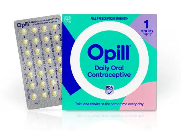 28 Day Supply Opill Norgestrel Tablets 0.075mg Daily Oral Contraceptive 11/2025