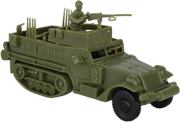 BMC CTS WW2 US M3 Halftrack - 4pc OD Green Plastic Army Men Armored Vehicle