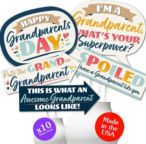 Big Dot of Happiness Funny Happy Grandparents Day Grandma & Grandpa Party Photo Props