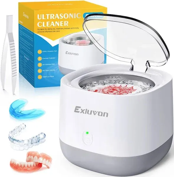 Exluvon Ultrasonic Retainer Cleaner 45KHz Portable Ultrasonic Cleaner