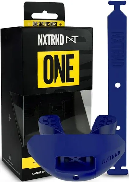 Nxtrnd Football Mouth Guard, Strap Included, Fits Adult &amp; Youth (Navy Blue)