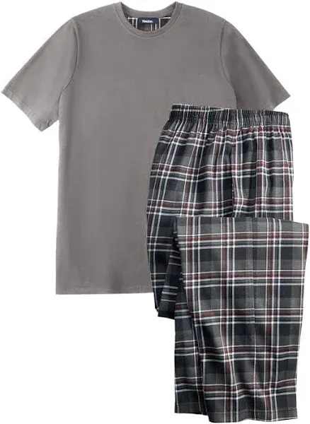 KingSize Men's Big & Tall Jersey Knit Plaid Pajama Set