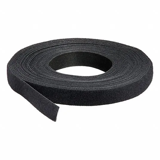 VELCRO BRAND Strap Roll: Strap Roll, Hook-and-Loop, 3/4 in Overall Wd, 37 1/2 ft Overall Lg, Black