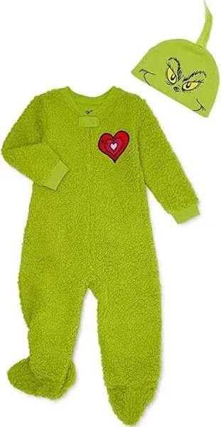 Dr. Seuss Unisex Toddler The Grinch Christmas Matching Family Pajamas Union Suit