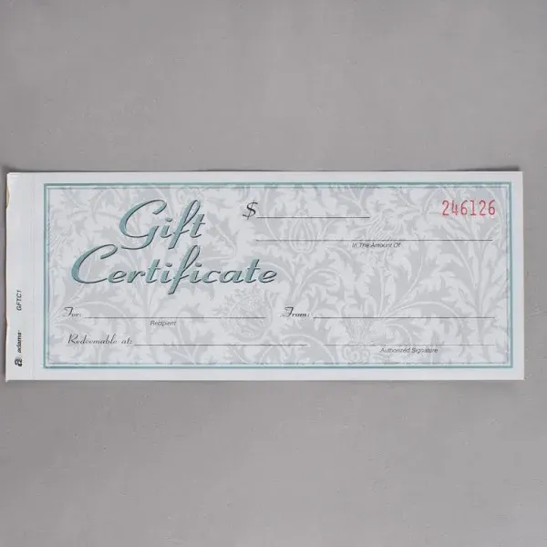 Adams GFTC1 Gift Certificates with Envelopes, 2-Part Carbonless, Pack of 25