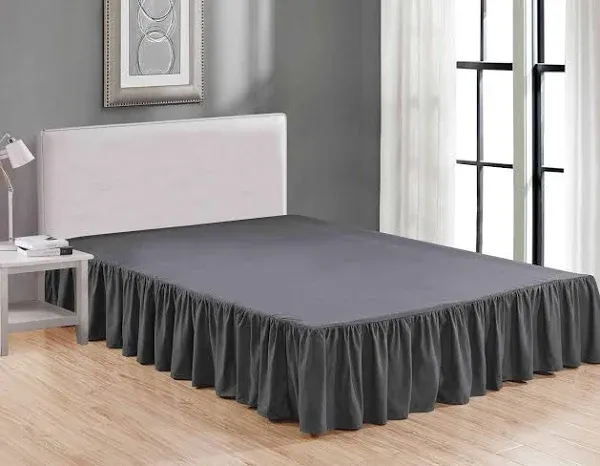 Super Soft Solid Brushed Microfiber 14&#034; Gathered Bed Skirt/ Dust Ruffle