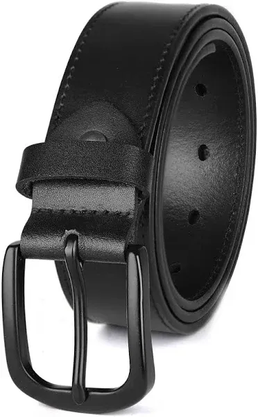 KEECOW Men's 100% Italian Cow Leather Belt Men With Anti-Scratch Buckle,Packed in a Box