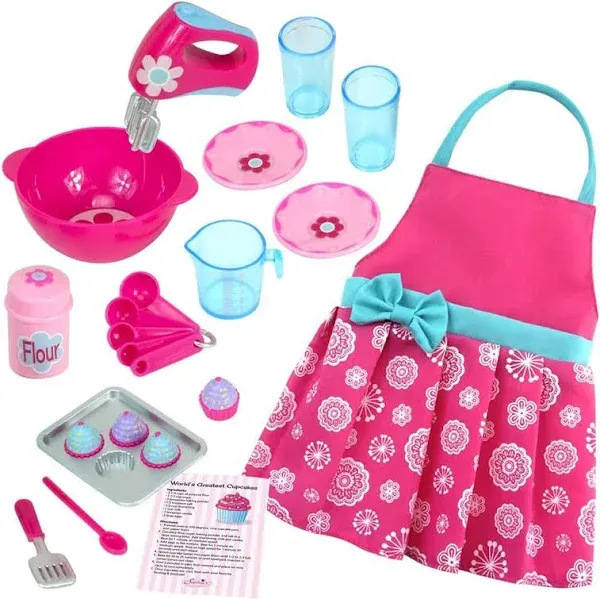 Sophia’s Baking Accessories and Apron Set for 18" Dolls, Pink