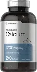 Absorbable Calcium with Vitamin D3 | 1200 mg | 240 Softgels | 5000 IU Vitamin D3 | Non-GMO, Gluten Free Calcium Supplement | by Horbaach