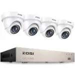 ZOSI 8CH 1080p H.265+ Home Security Camera System,5MP Lite 8 Channel CCTV DVR and 4pcs 1080p 1920TVL 2MP Outdoor Indoor Surveill