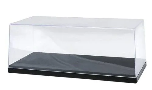 Collectible Display Show Case for 1/18-1/24 Scale Model Cars with Black Plastic