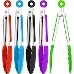 7 Inch Silicone Small Tongs Set Mini Kitchen Tongs With Silicone Tips Food Tongs