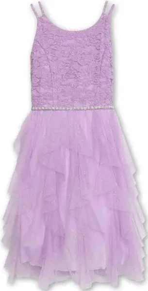 Speechless Girls' Sleeveless Lace Bodice and Fairy Skirt Party Dress