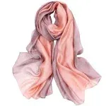 Lzylvta Cotton Silk Scarf Gradient Elegant Soft Scarf Wraps Shade Scarves for...