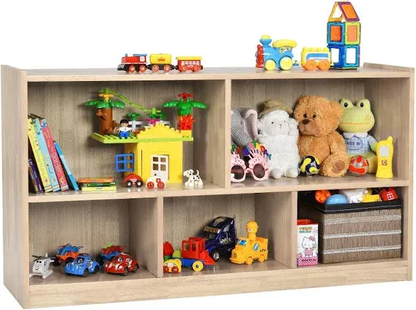 Costway 5-Cube 2-Shelf Kids Storage Cabinet