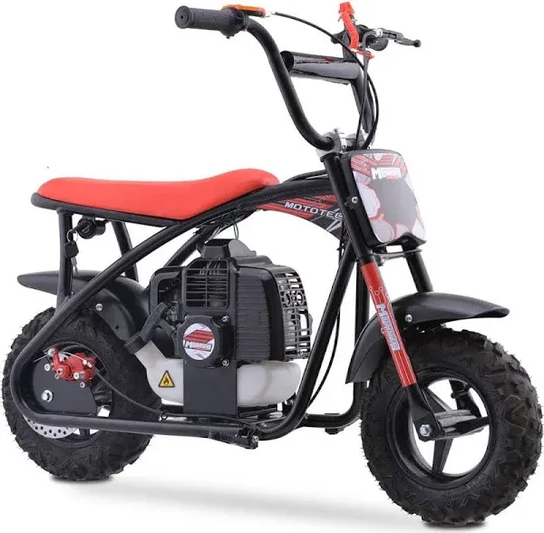 MotoTec Bandit 52cc 2-Stroke Kids Gas Mini Bike Blue & Red