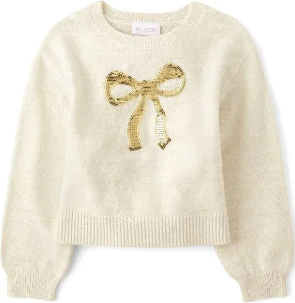 The Children's Place Girls' Long Sleeve Crew Neck Pullover Sweater