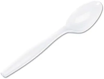 Dixie Heavyweight Polystyrene Teaspoons, White, Dense Pack, 1,000/Carton 