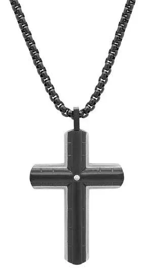 Men's Stainless Steel Cross Pendant Necklace