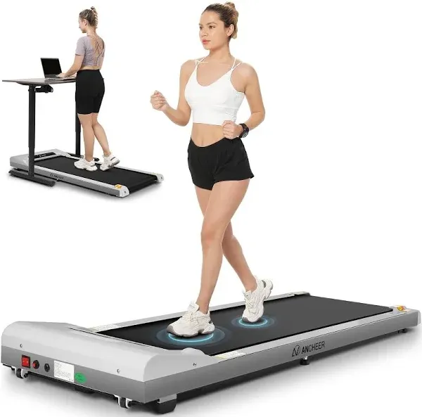 ANCHEER Under Desk Treadmill, 300lb Capacity, 2.5HP Portable 2 in 1 Walking Pad Treadmill with Remote, Compact Treadmills for Home Office Gym Desk Walking Running Machine with LED Display