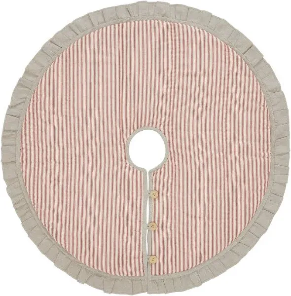 Sawyer Mill Red Ticking Stripe Christmas Tree Skirt 48 VHC Brands