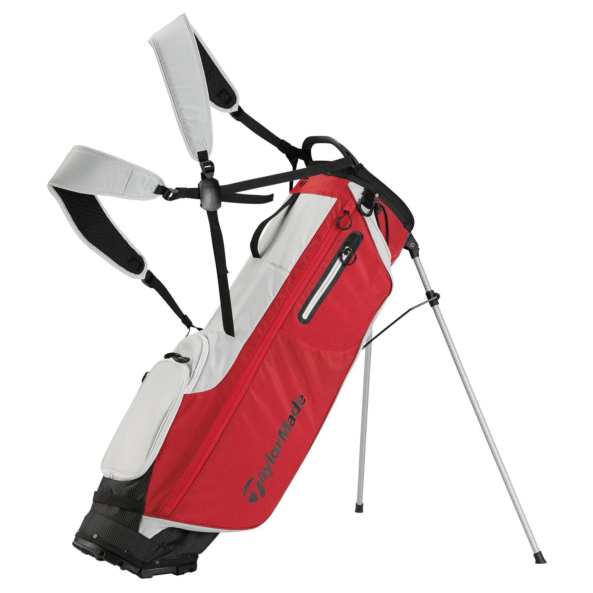 Taylormade Flextech Superlite Golf Stand Bag - Silver/Red