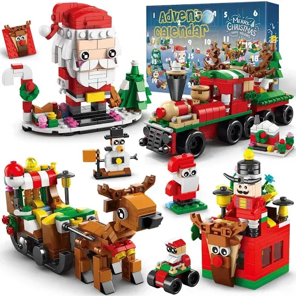 Advent Calendar 2024 Kids, 24 Days Christmas Building Blocks Playset Countdow...