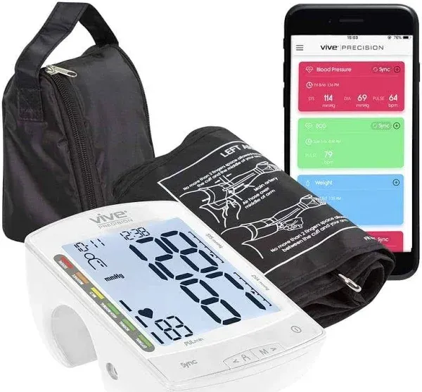 Vive Health Blood Pressure Monitor Compatible with Smart Devices