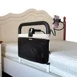 Bed Rails for Elderly Adults Safety with Adjustable Heights Storage Pocket As...