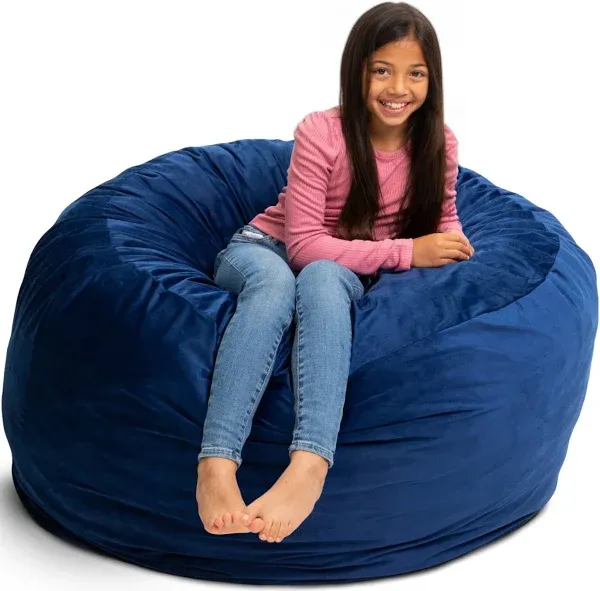 Ultimate Sack 4000: 4 Foot Bean Bag Chair Electric Blue Suede