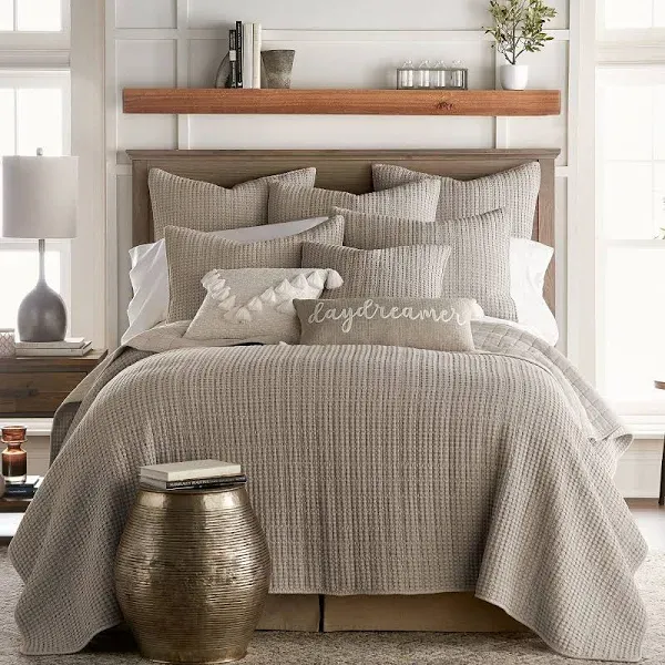 Levtex Mills Waffle 3-Piece Full/Queen Quilt Set in Taupe