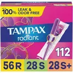 Radiant Tampons Multipack, Regular/Super/<wbr/>Super plus Absorbency, with Leakguard B