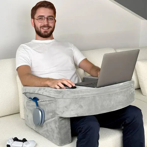 Ergonomic Gaming &amp; Laptop Pillow Table | X-Large Design | Inclined Arm Rest &amp;...