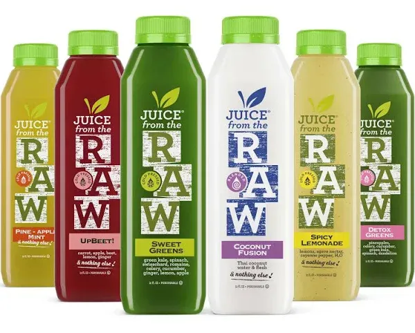 3-Day Juice Cleanse with Coconut Fusion by Juice From the RAW® - 100% Raw Cold-Pressed Juices (18 Total 12 oz. Bottles)